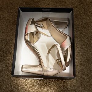 Black bronze heels size 8